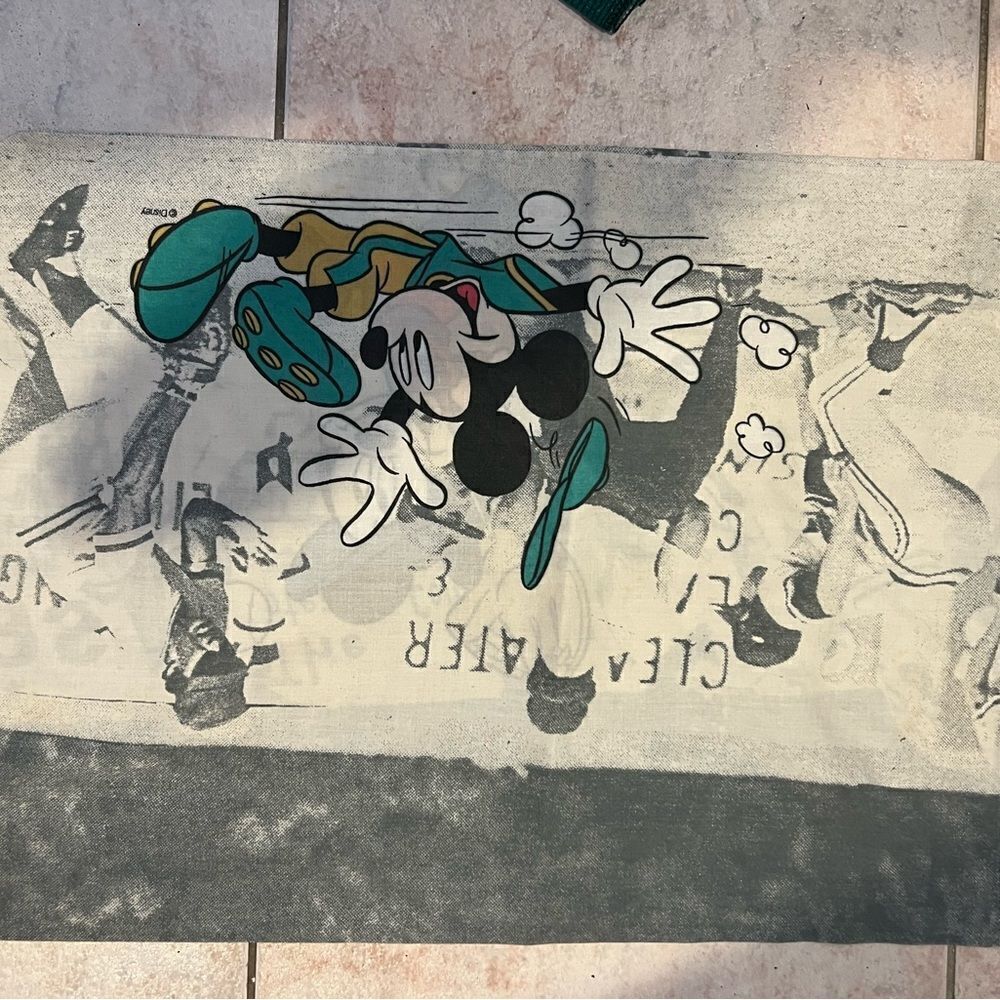 Vintage Mickey Mouse Pillowcase Disney baseball cleater edition